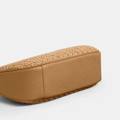 COACH®,Teri Mini Crossbody Bag,Leather,Recycled Polyester,Lining Polyester,Crossbody,Metal Material,Straw,Logo,Adjustable,...,Beige,Outsole View