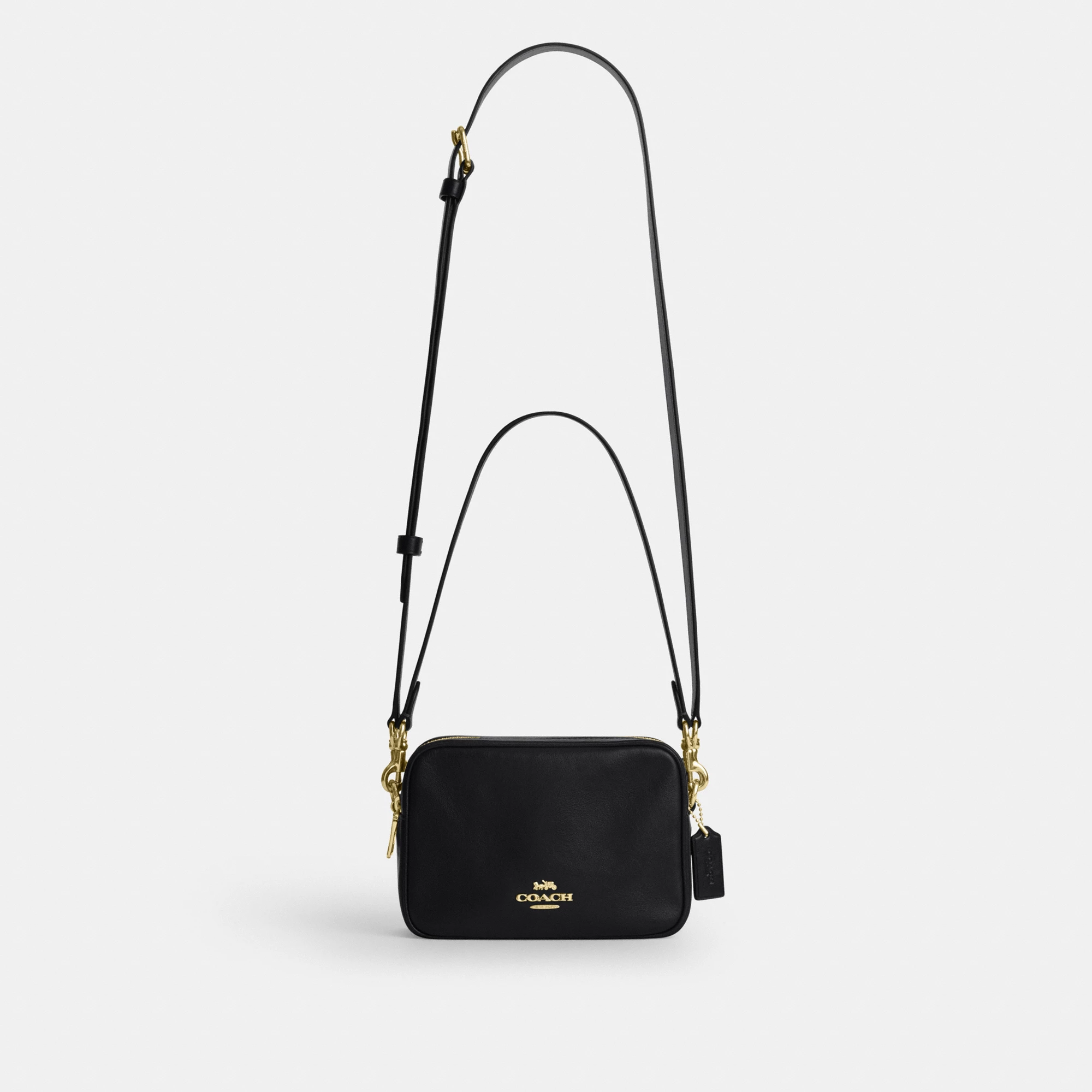 COACH®,Mini Carey Crossbody Bag,Leather,Recycled Polyester,Crossbody,Logo,Metal,Casual,Black