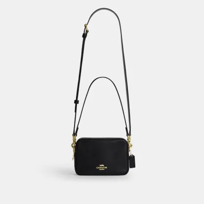 COACH®,Mini Carey Crossbody Bag,Leather,Recycled Polyester,Crossbody,Logo,Metal,Casual,Black