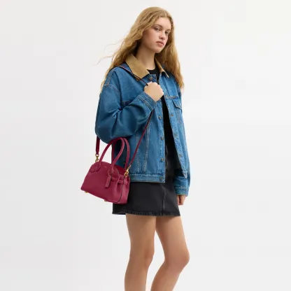 COACH®,Soft Empire Carryall Bag 21,Calfskin Leather,Leather,Suede,Carryall,Metal Material,3D Embellishment,Metal,Pendant,E...,,Detail View