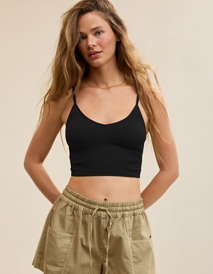 Superchill Seamless Rib Padded Bra Top - True Black