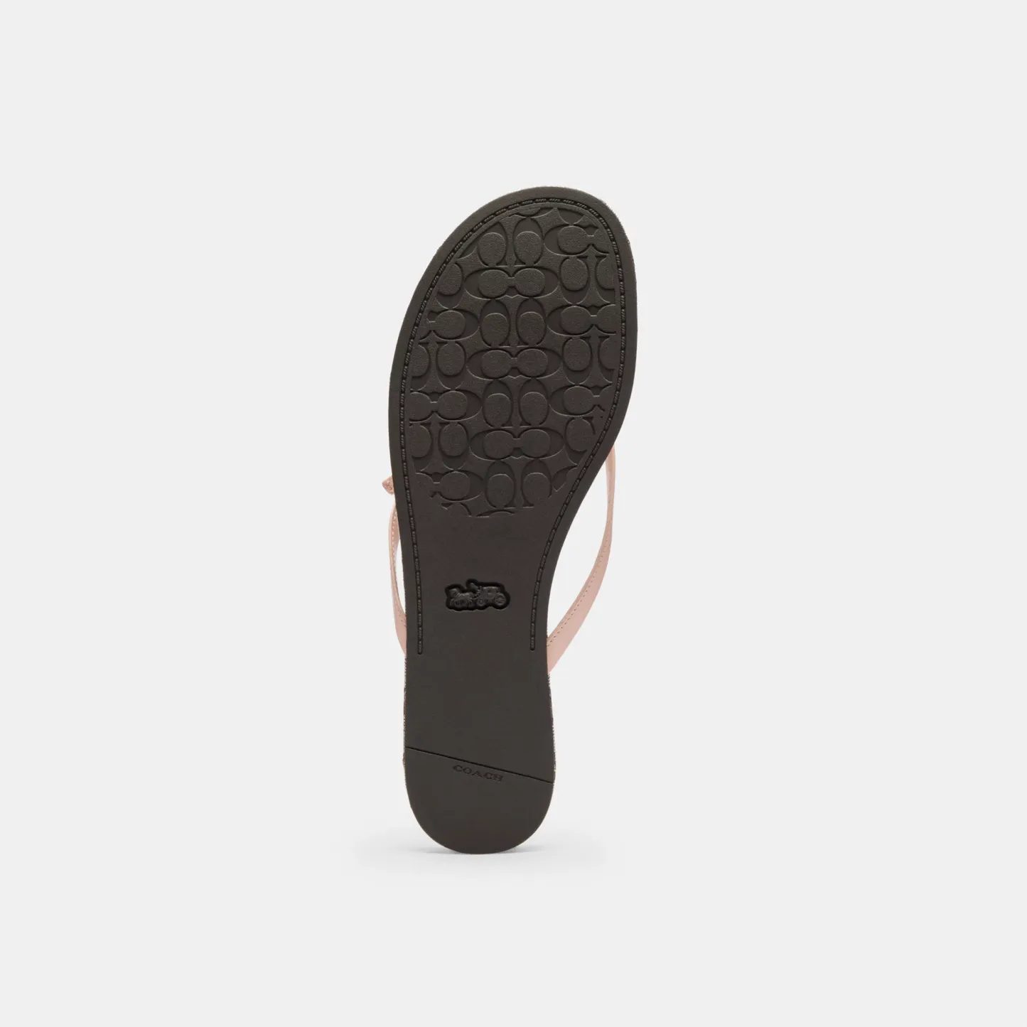 COACH®,Bow Flip Flop In Signature Jacquard,Brown,Outsole View