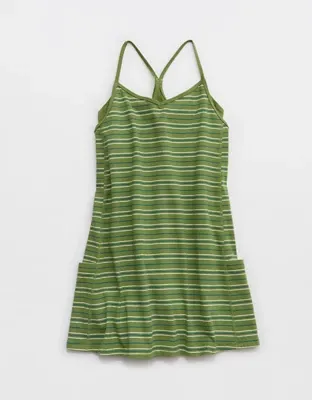 OFFLINE By Aerie OG Cotton Racerback Mini Dress - Olive Moss