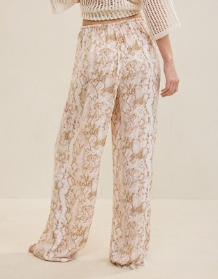 Aerie Satin Pant - Toasted Almond