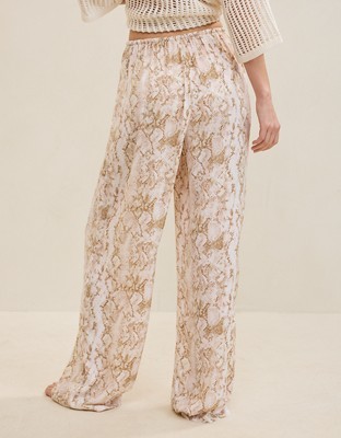 Aerie Satin Pant - Toasted Almond