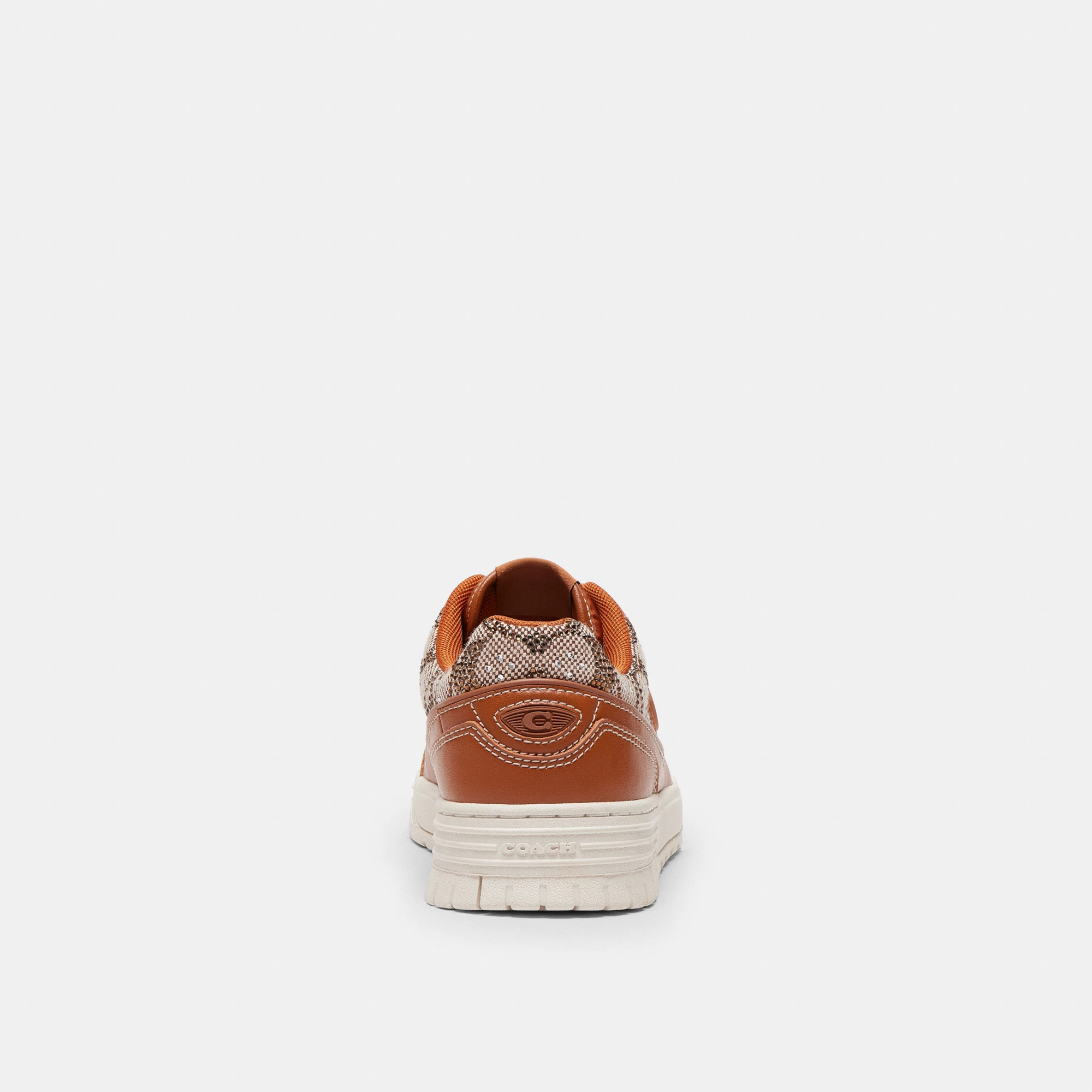 COACH®,Soho Sneaker In Crystal Signature Jacquard,Rubber,Casual,Fabric,Logo,Rhinestones,Pull Tab,Casual,Brown,Alternate View