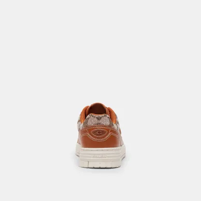 COACH®,Soho Sneaker In Crystal Signature Jacquard,Rubber,Casual,Fabric,Logo,Rhinestones,Pull Tab,Casual,Brown,Alternate View