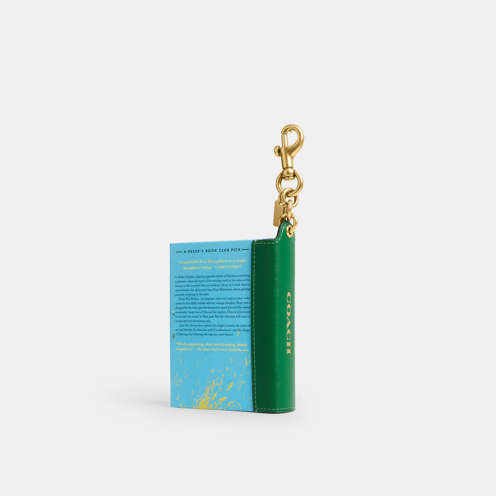 COACH®,Little Fires Everywhere By Celeste Ng Book Bag Charm,Bag Charm,Metal Material,3D Embellishment,Color Block,Logo,Multi Color,Back View