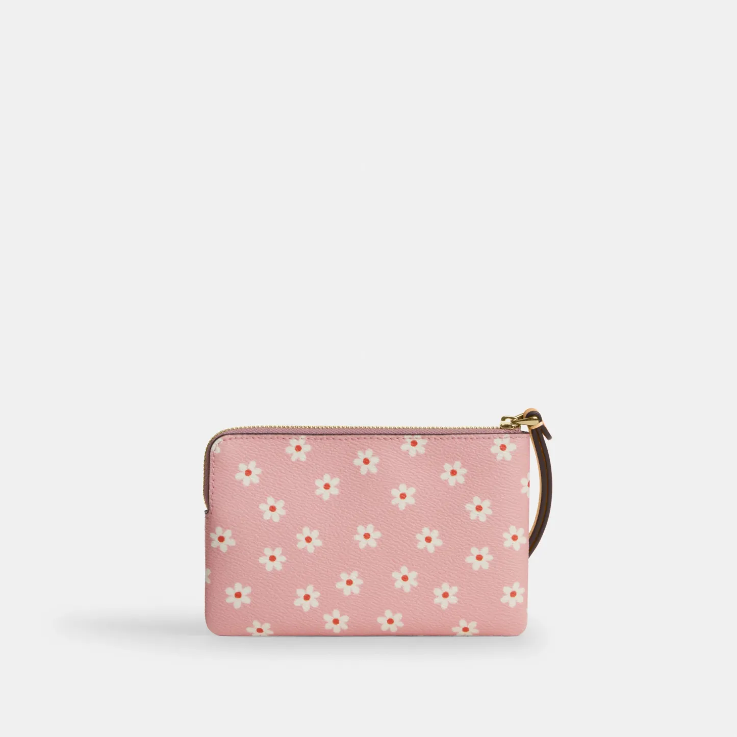 COACH®,Corner Zip Wristlet With Floral Print,Pink,Back View