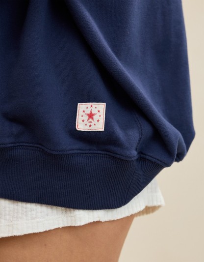 Aerie Alumni Mockneck Sweatshirt - Navy