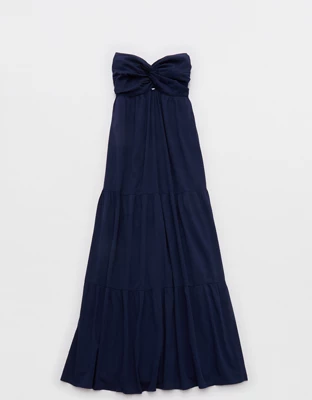 Aerie Strapless Cut Out Maxi Dress - Navy