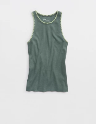 Aerie High Neck Tank Top - Royal Palm