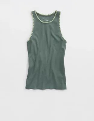 Aerie High Neck Tank Top - Royal Palm