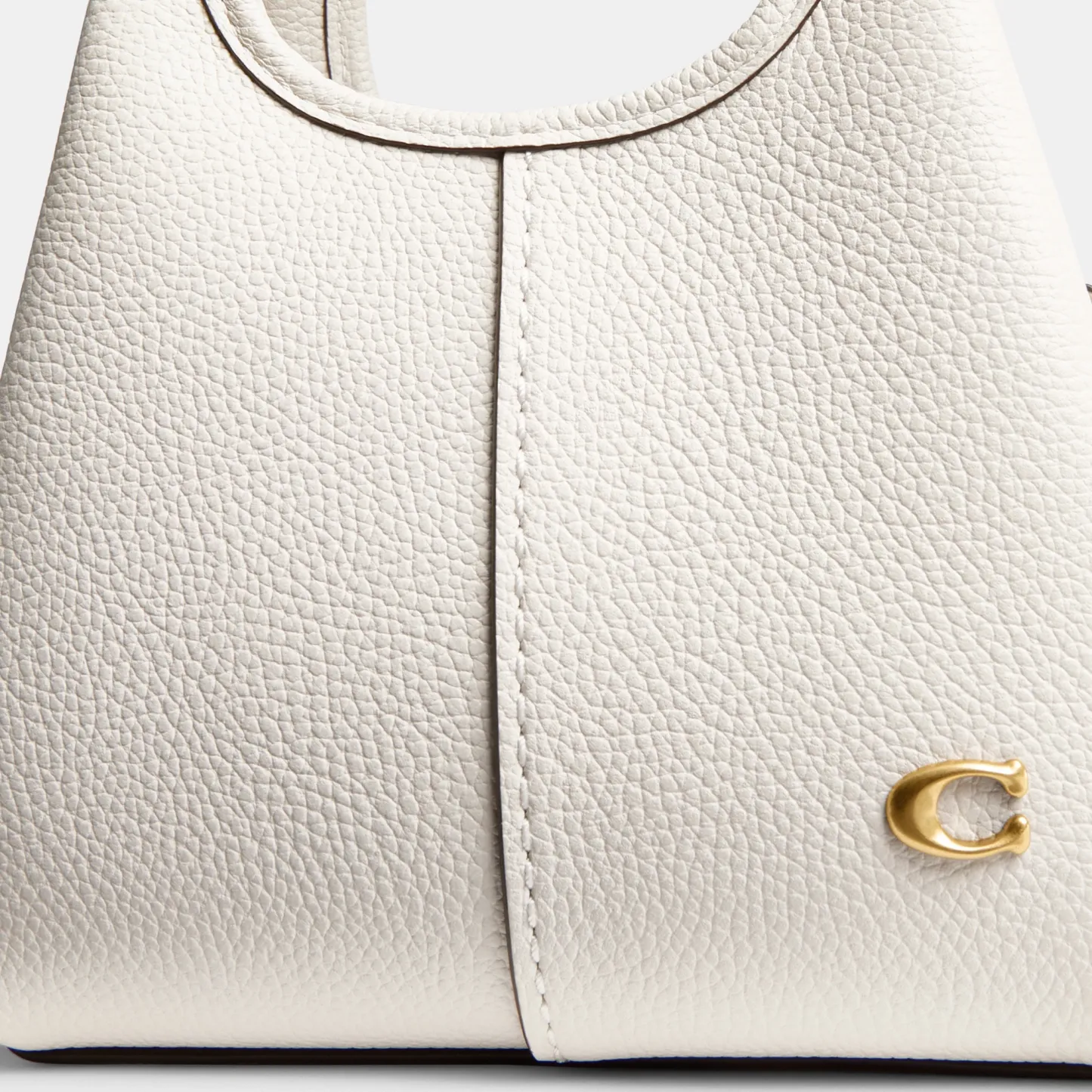 COACH®,Lana Shoulder Bag 19,Leather,Crossbody,Metal,Logo,Shoulder Guard,Brass,Casual,White,Closer View