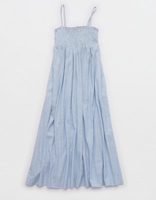Aerie Straight Neck Midaxi Dress - Rome Blue