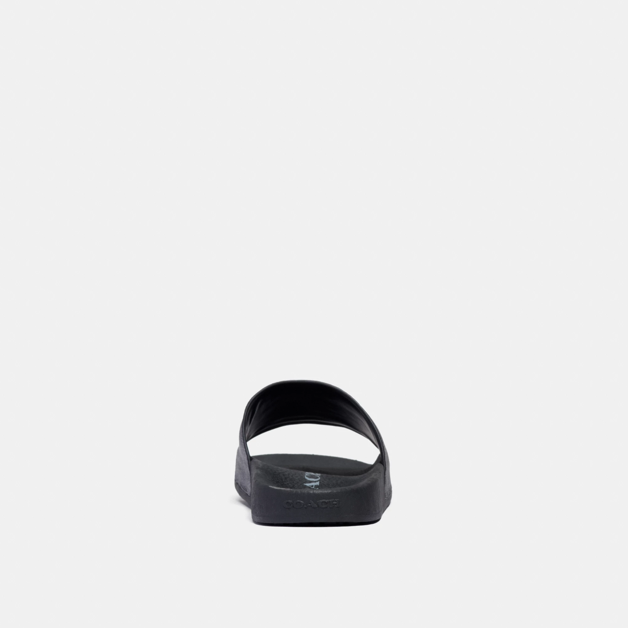COACH®,Udele Sport Slide In Signature Canvas,Canvas,Rubber,EVA,Slides,Logo,Pull Tab,Cushioned Outsole,Casual,Black,Alternate View