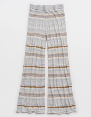 Aerie Open Knit Shimmer Pant - Misty Sky