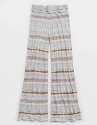 Aerie Open Knit Shimmer Pant - Misty Sky