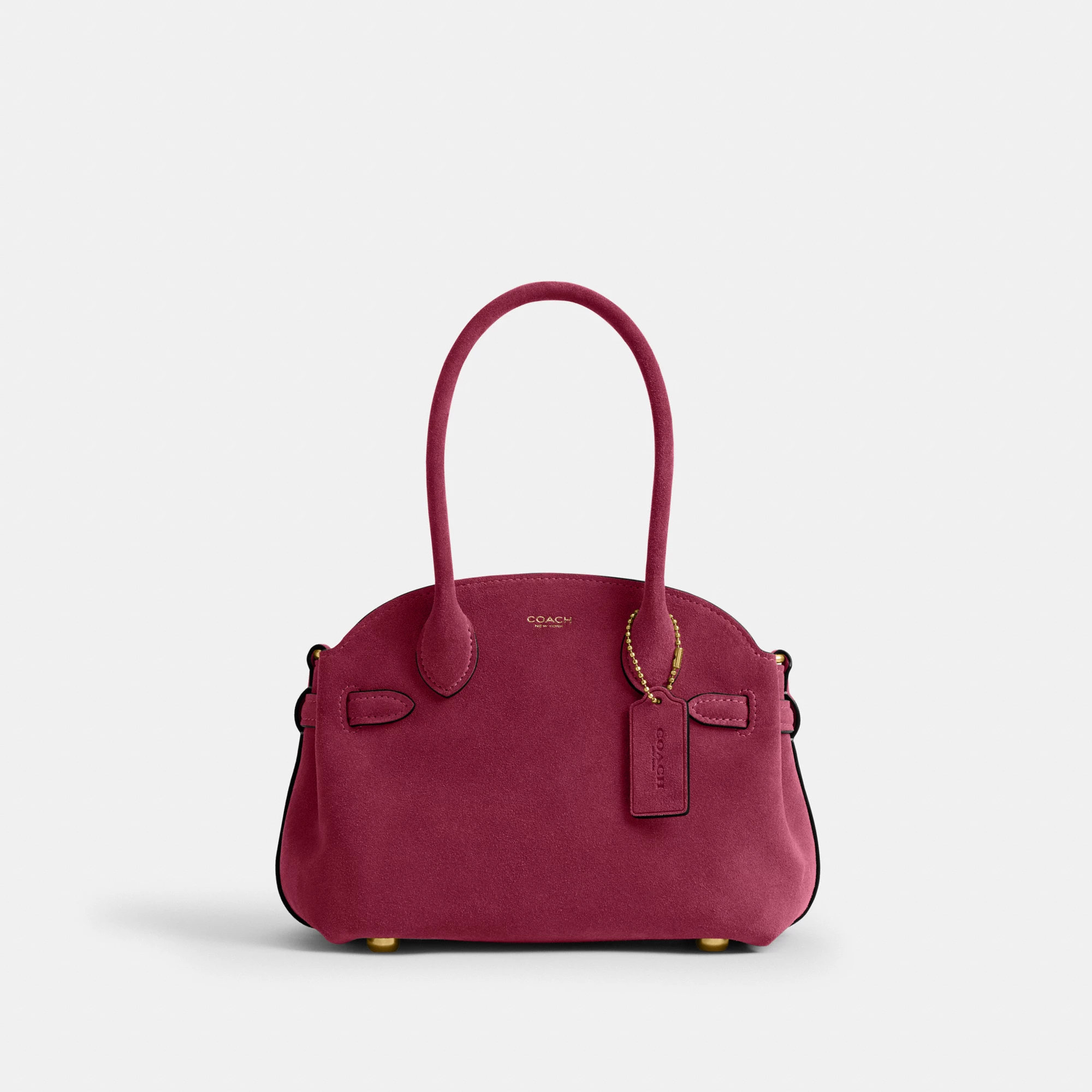 COACH®,Soft Empire Carryall Bag 21,Calfskin Leather,Leather,Suede,Carryall,Metal Material,3D Embellishment,Metal,Pendant,E...,,Front View