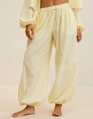 Aerie Seersucker Balloon Pant - Cozy Yellow