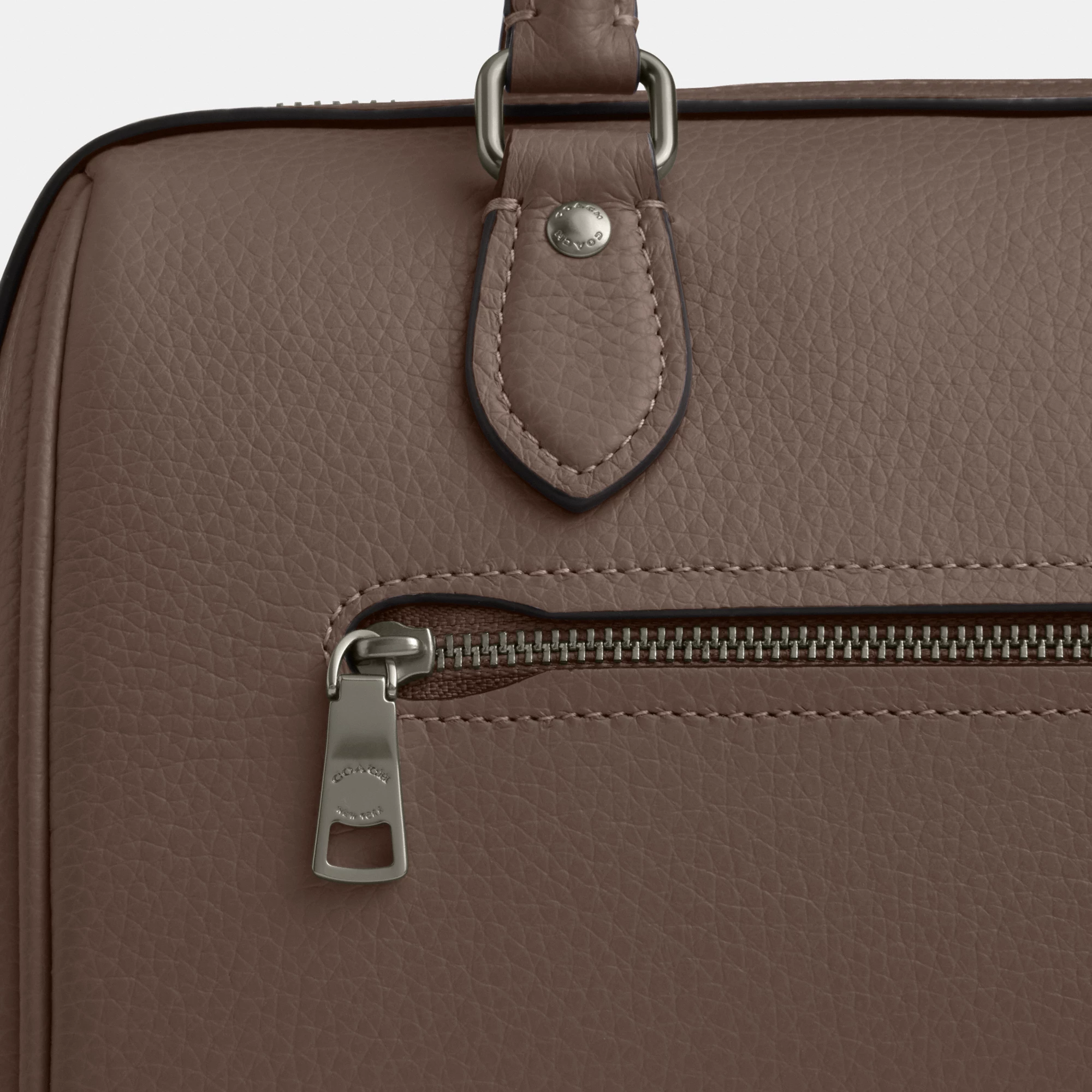 COACH®,Rowan Satchel Bag,Satchel,Logo,Casual,Work,Brown,Closer View