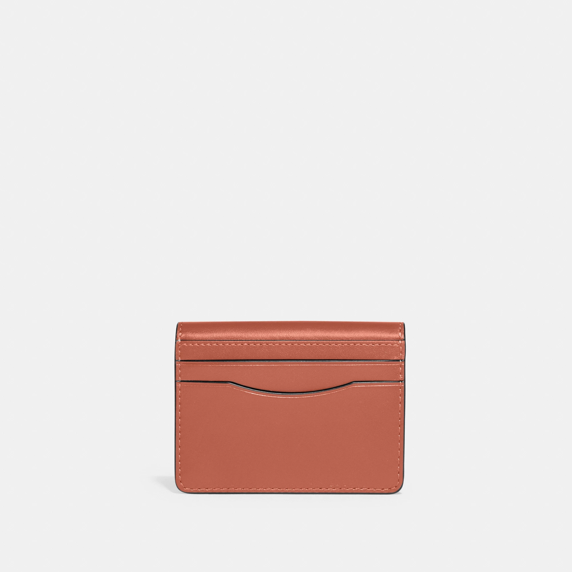 COACH®,Bandit Card Case,Leather,Card Case,Metal,Logo,Casual,Pink,Back View