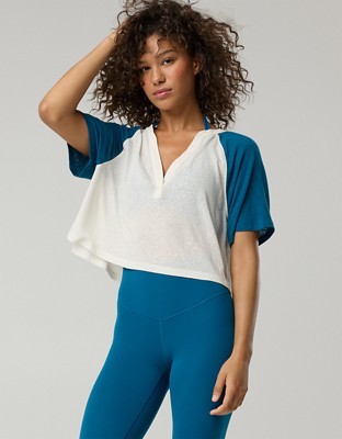 OFFLINE By Aerie Bouncy Cotton Colorblock T-Shirt - Twilight Blue