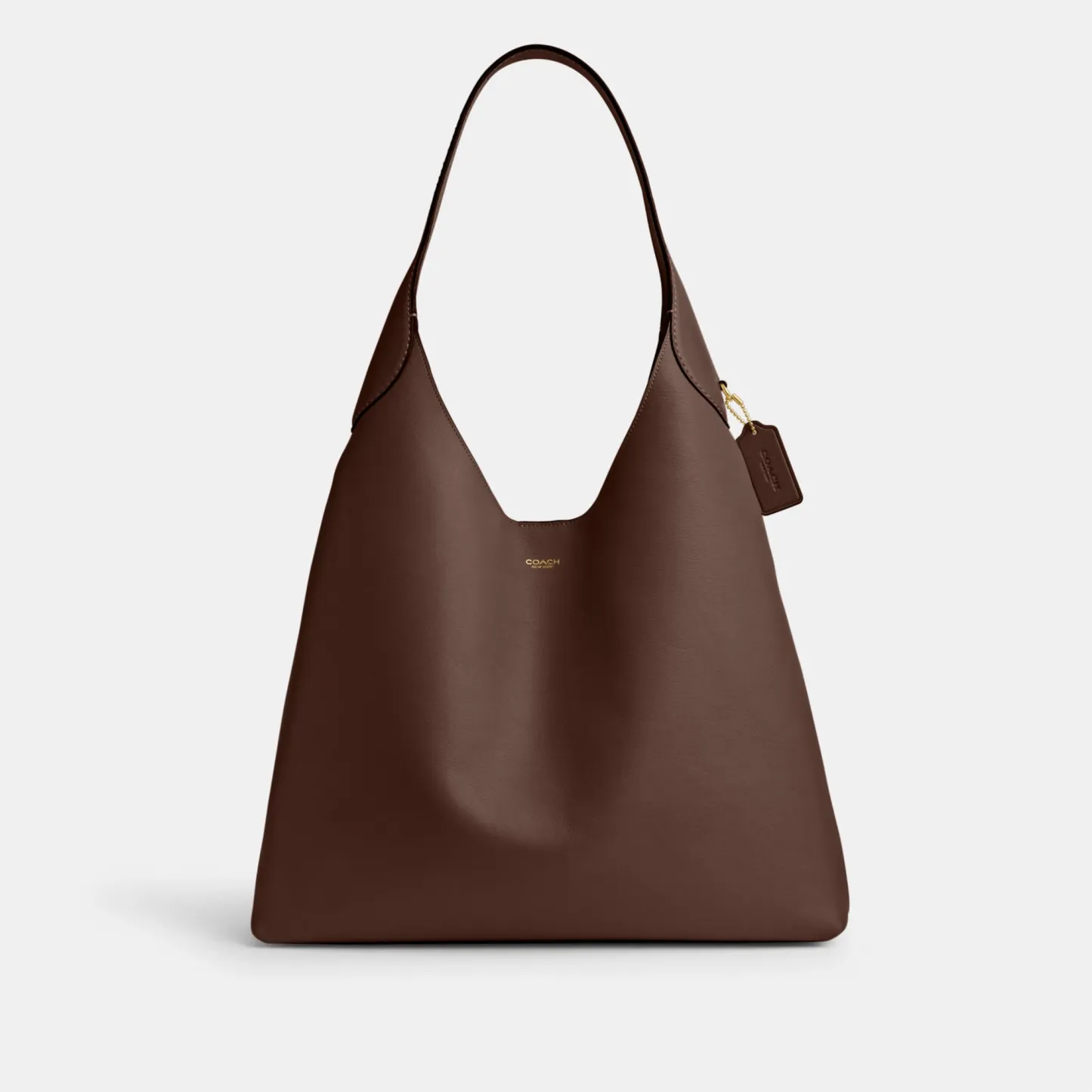 COACH®,Brooklyn Shoulder Bag 39,Hobo,Logo,Word Embellishment,Embossed,Casual,Brown,Front View