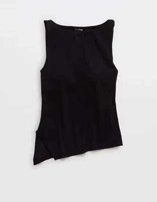 OFFLINE By Aerie Real Me XTRA Asymmetrical Tank Top - True Black