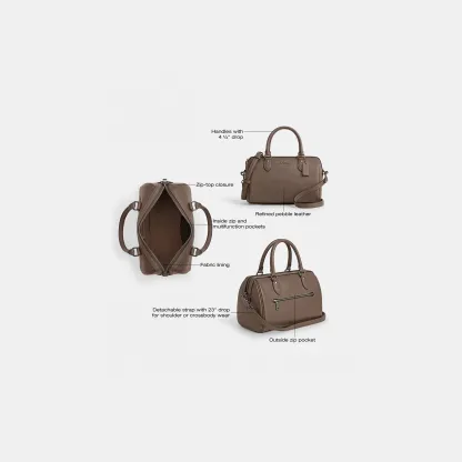 COACH®,Rowan Satchel Bag,Satchel,Logo,Casual,Work,Brown