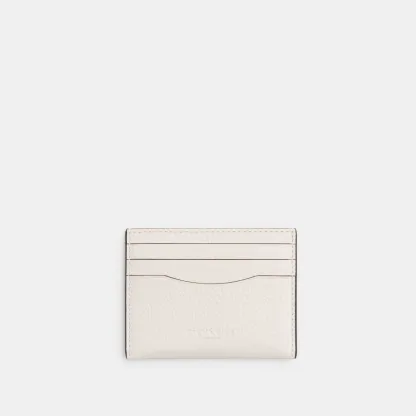 COACH®,Slim Id Card Case,Leather,Card Case,Casual,White,Front View