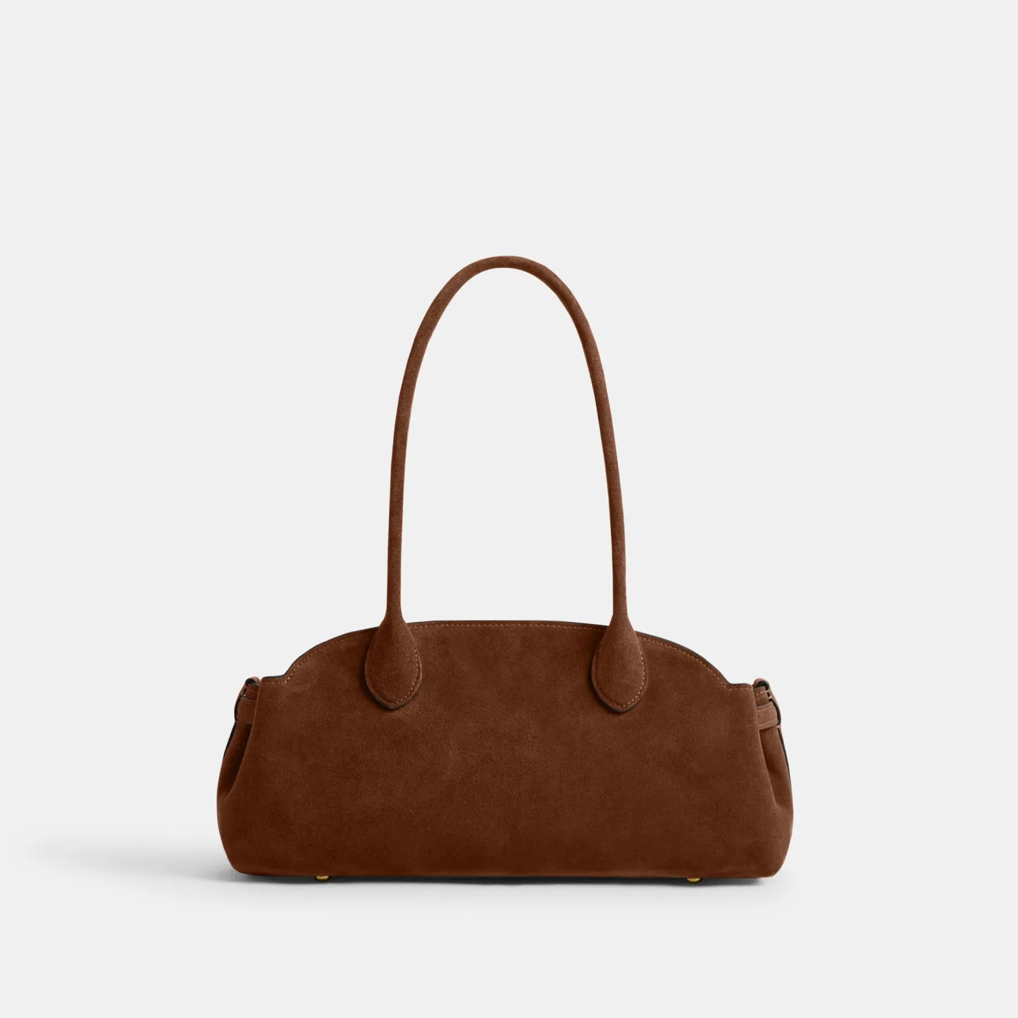 COACH®,Empire Carryall Bag 34,Suede,Shoulder Bag,Logo,Brass,Casual,Brown,Back View