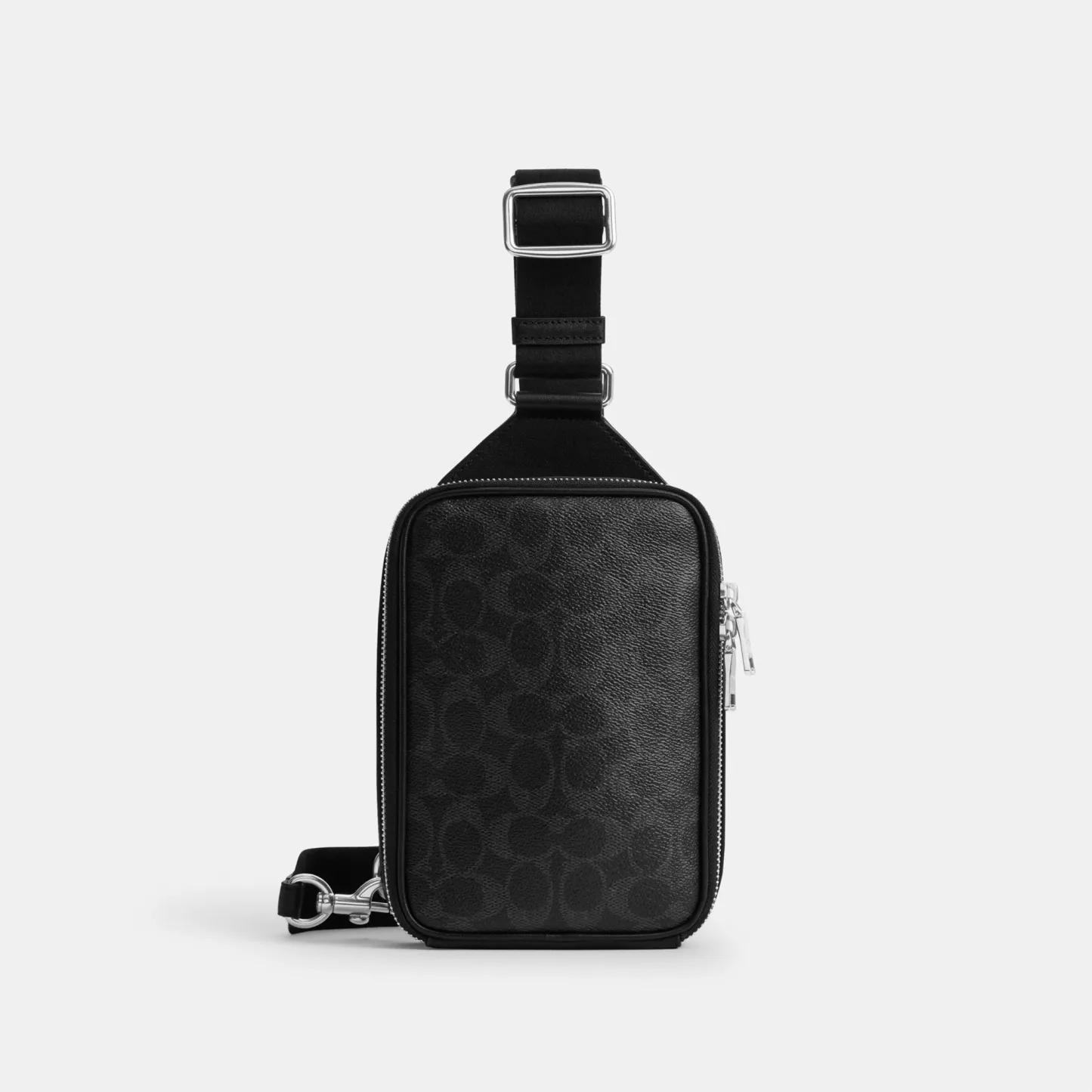 COACH®,Ray Pack In Signature Canvas,Black,Front View
