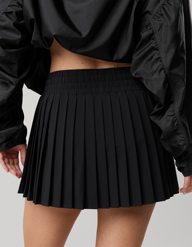 OFFLINE By Aerie Pleated Mini Skort - True Black