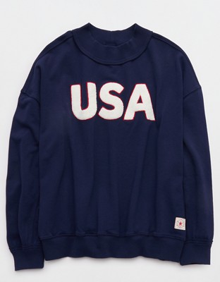 Aerie Alumni Mockneck Sweatshirt - Navy