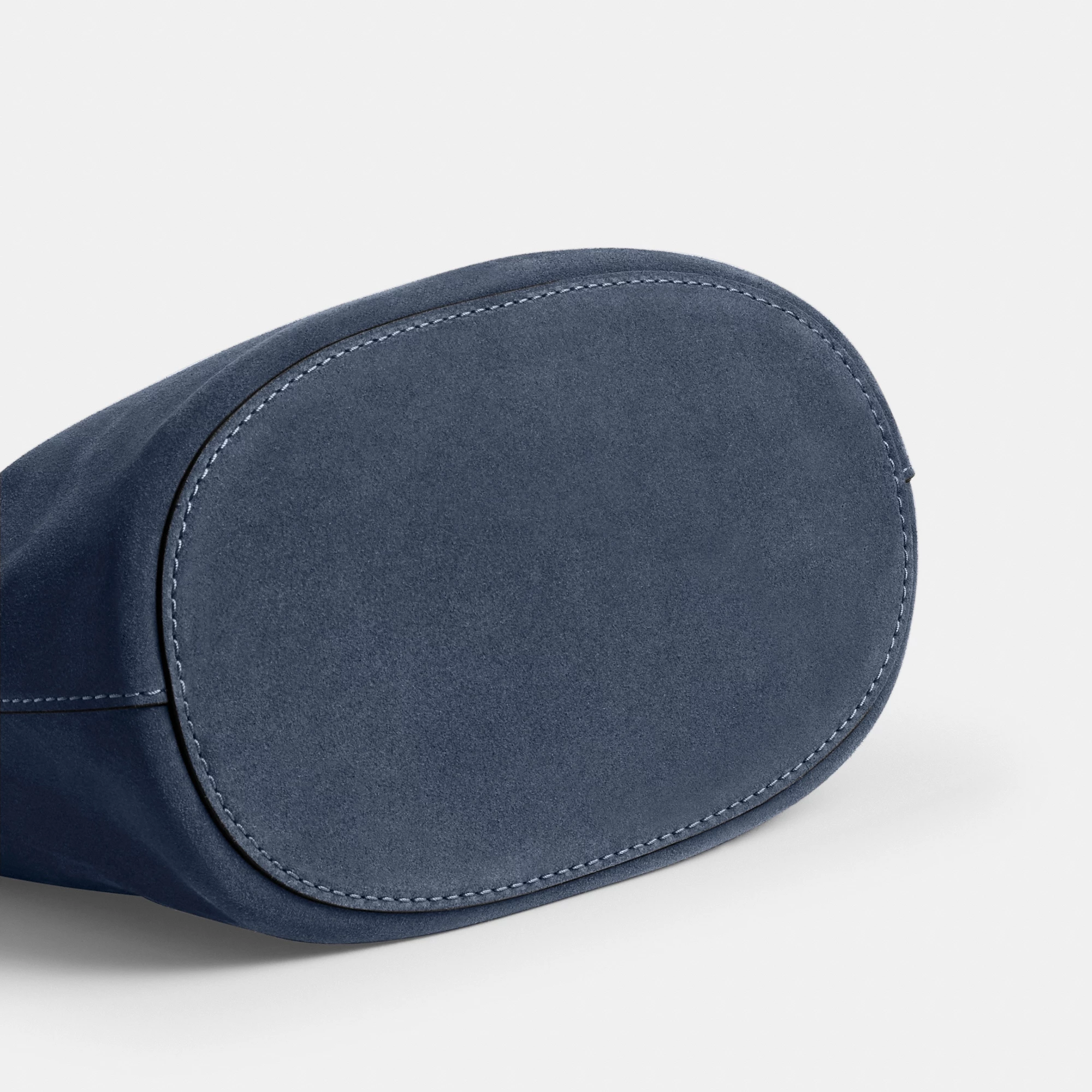 COACH®,Bleecker Bucket Bag,Leather,Suede,Bucket,Hobo,Embellished,Lined,Adjustable,Gold Metal,Casual,Navy,Outsole View