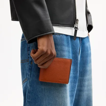 COACH®,3-In-1 Wallet,Leather,Bi Fold,Casual, Father's Day,Brown,Detail View