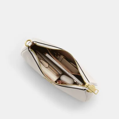 COACH®,Teri Shoulder Bag,Shoulder Bag,Chain Detail,Metal,Logo,Casual,White,Inside View,Top View