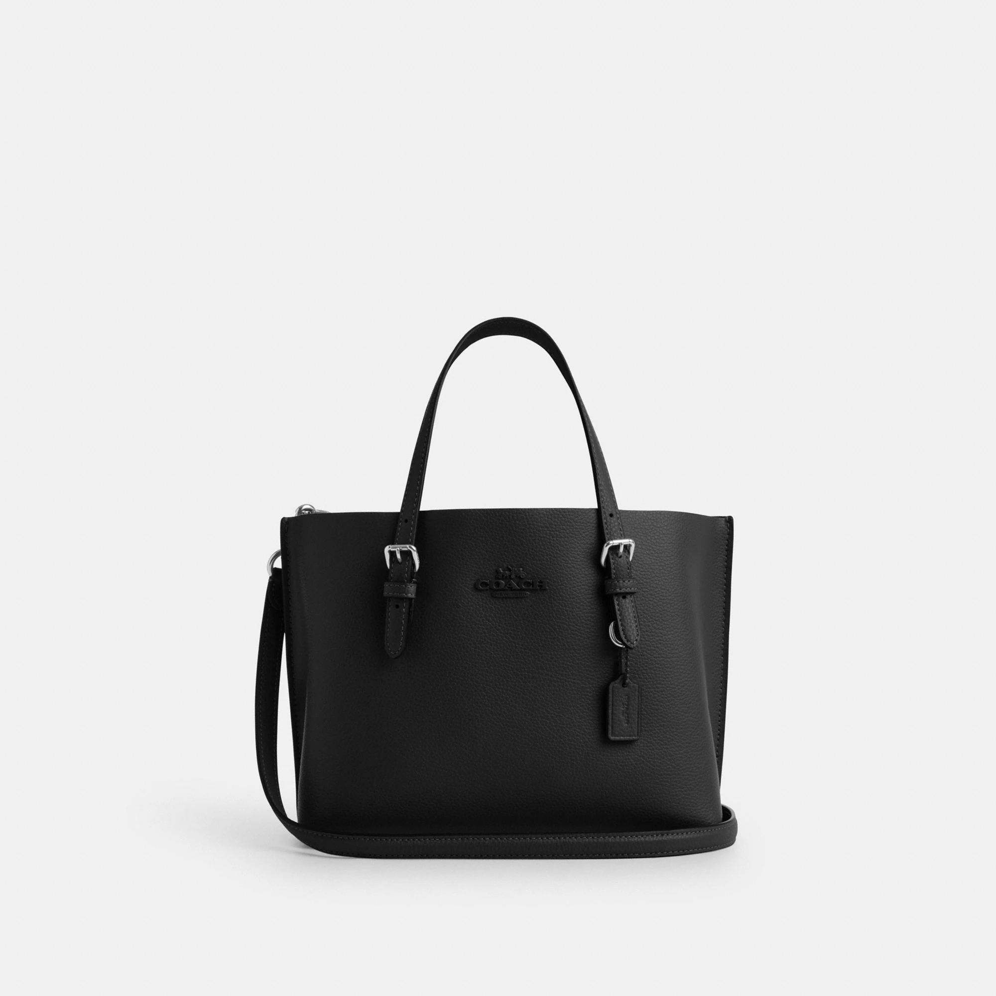 COACH®,Mollie Tote Bag 25,Crossbody,Logo,Work,Casual,Black,Front View