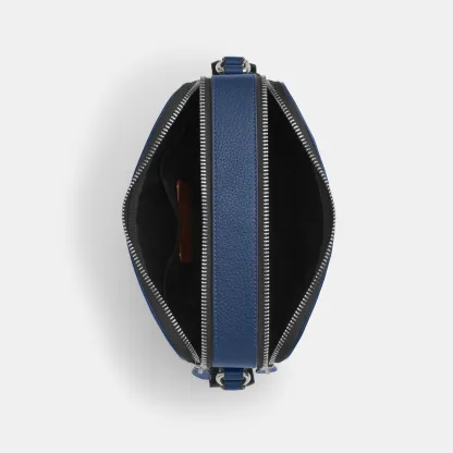 COACH®,Graham Crossbody Bag With Car Print,Blue,Inside View,Top View