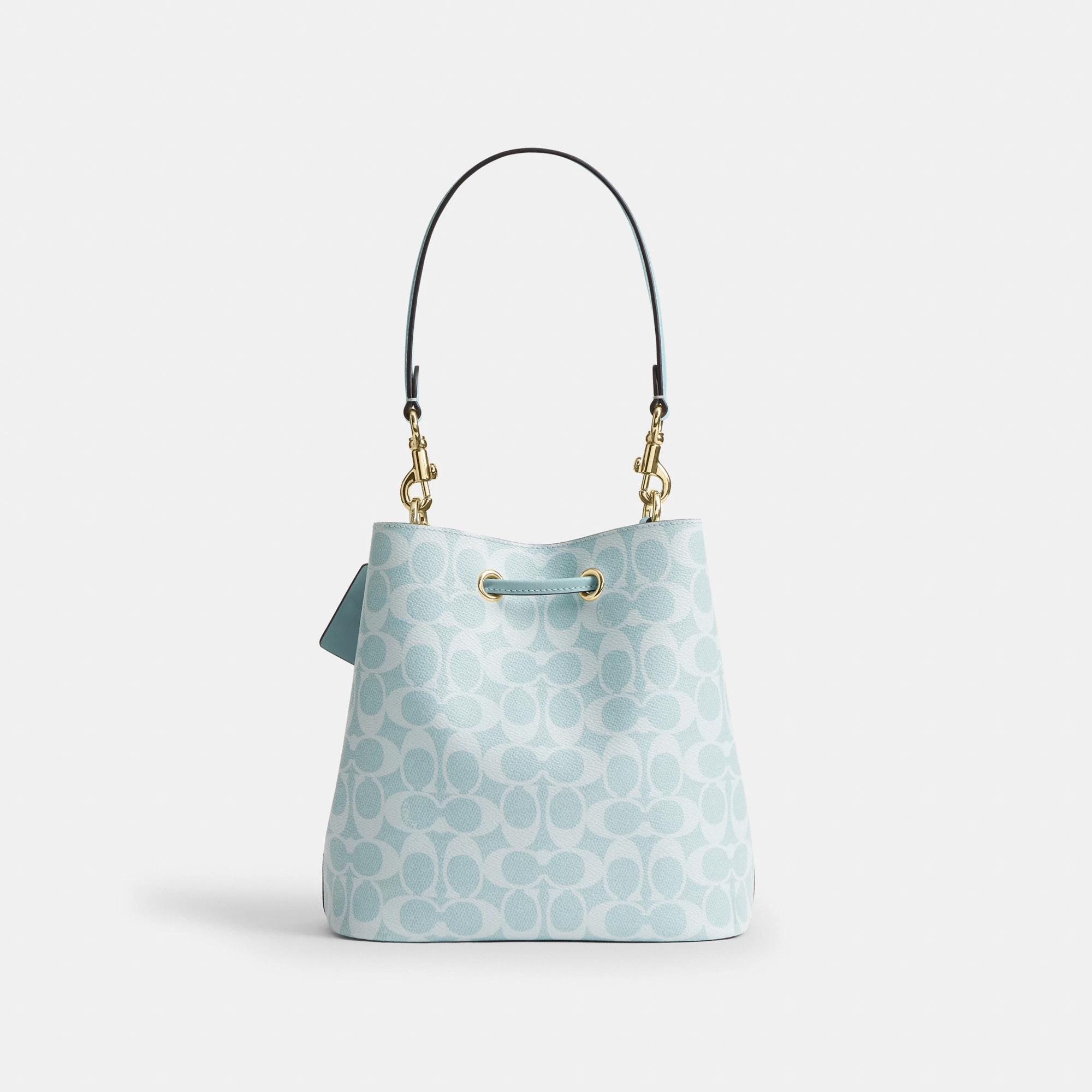 Rowan Bucket Bag In Signature Canvas - signature canvas/Gold/Light Blue - view 4