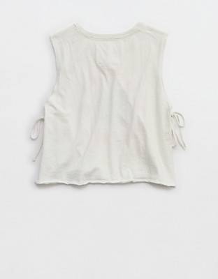 Aerie Happiest Side Tie Tank - Soft Muslin