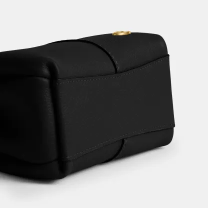 COACH®,Lana Shoulder Bag 19,Leather,Crossbody,Metal,Logo,Shoulder Guard,Brass,Casual,Black,Outsole View