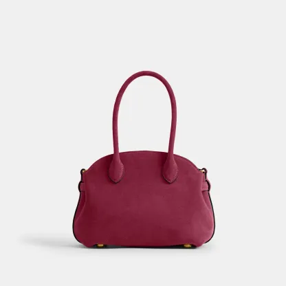 COACH®,Soft Empire Carryall Bag 21,Calfskin Leather,Leather,Suede,Carryall,Metal Material,3D Embellishment,Metal,Pendant,E...,,Back View