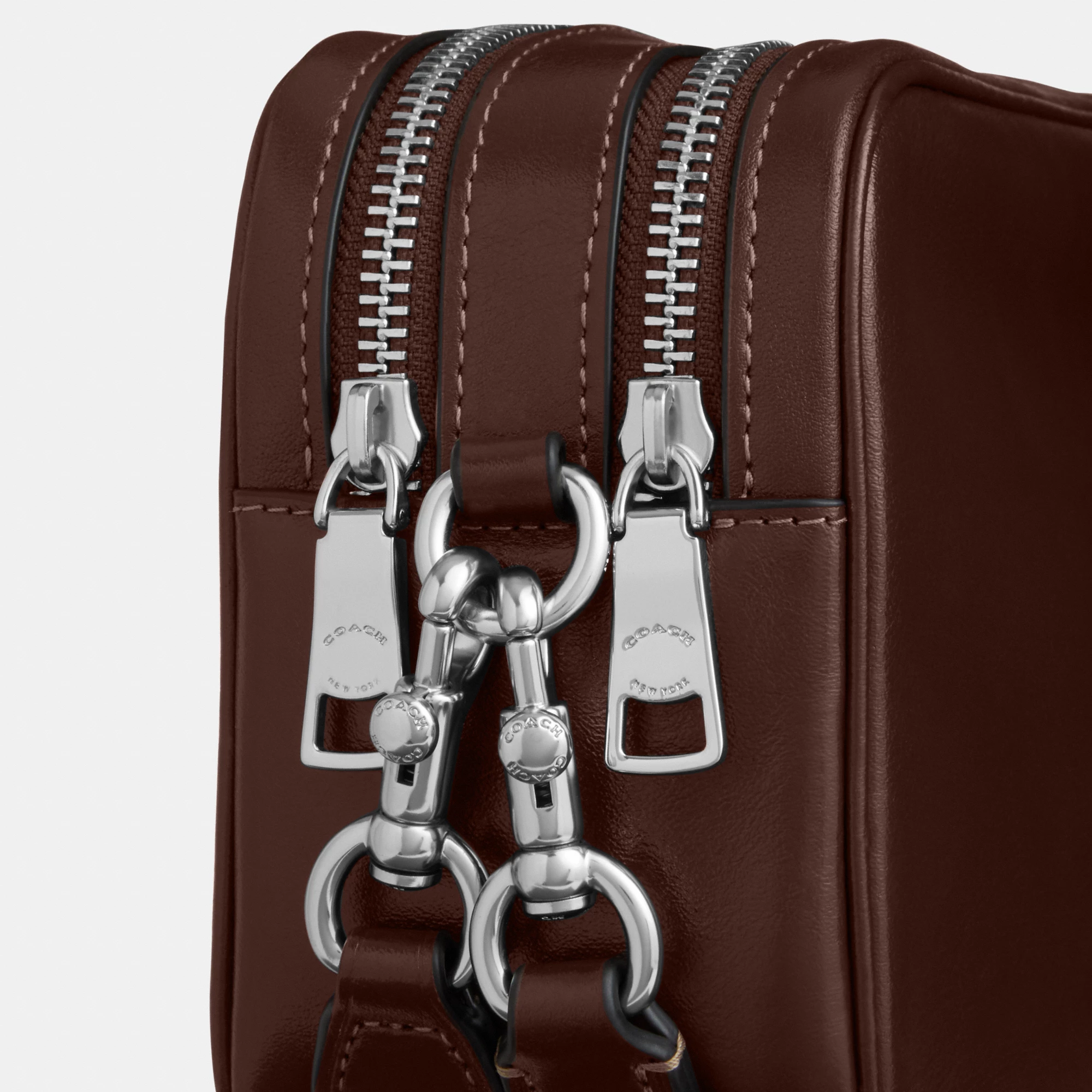 COACH®,Mini Carey Crossbody Bag,Leather,Recycled Polyester,Crossbody,Logo,Metal,Casual,Brown,Closer View