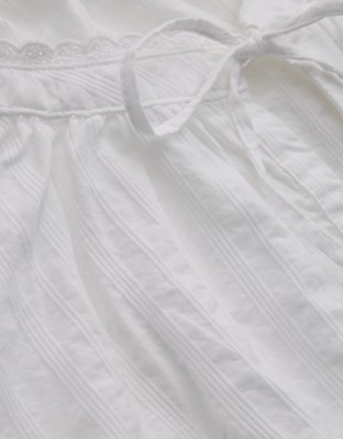 Aerie Seersucker Long Sleeve Volume Tie Top - White