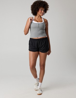 OFFLINE By Aerie Thumbs Up Layered Tank Top - Dark Heather Gray
