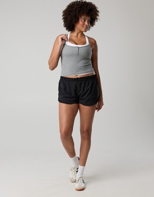 OFFLINE By Aerie Thumbs Up Layered Tank Top - Dark Heather Gray