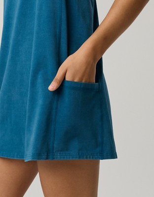 OFFLINE By Aerie OG Cotton Racerback Mini Dress - Twilight Blue