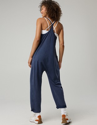 OFFLINE By Aerie OG Cotton Racerback Jumpsuit - Royal Navy
